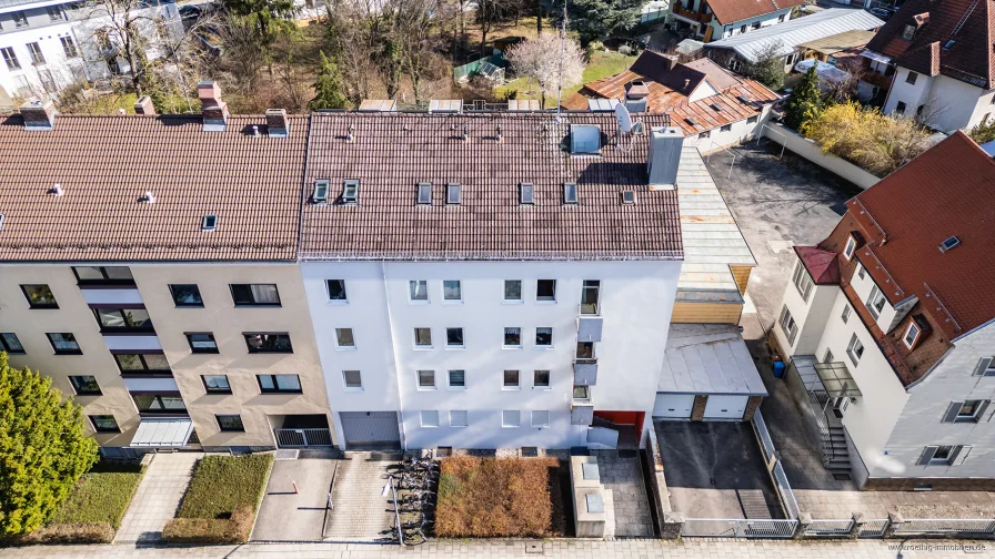 Drohnenaufnahme - Haus kaufen in München - Obergiesing - Renditestarkes Appartementhaus mit 28 Einheiten & Tiefgarage - sehr gepflegter Zustand