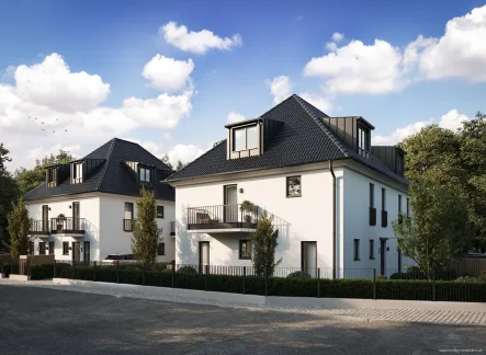 Visualisierung - Außenansicht - Haus kaufen in München - Untermenzing - Exklusiv ausgestattete Neubau-DHH in ansprechender Architektur mit KFW-55-Standard
