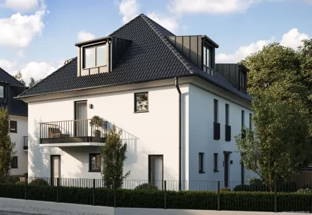 Visualisierung - Außenansicht - Haus kaufen in München - Modernes Design trifft auf exquisite Ausstattung - traumhafte Neubau DHH mit KFW-55-Standard