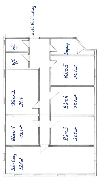 Grundriss Bürofläche OG links