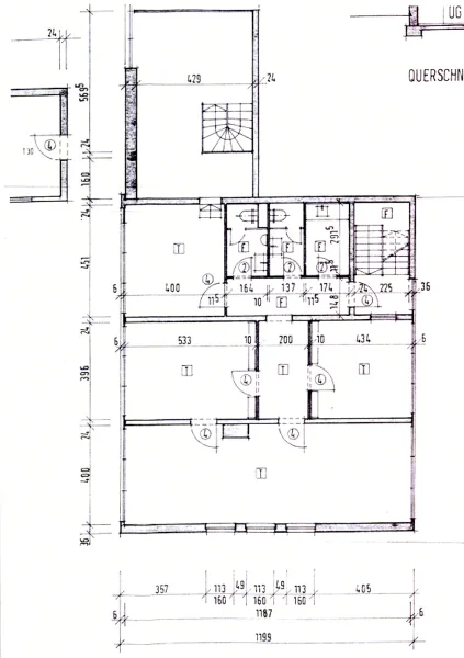 Grundriss Bürowürfel 1. OG