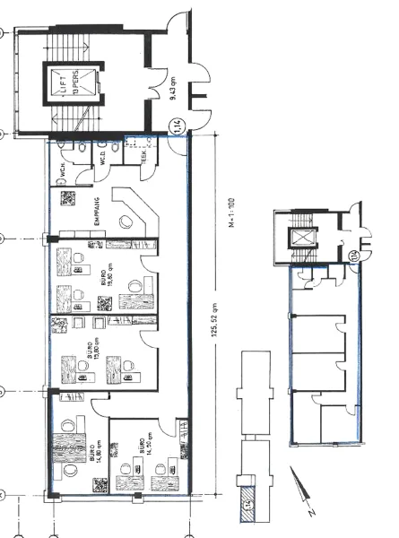 Grundriss Haus 1, 1. OG rechts ca. 129 m²