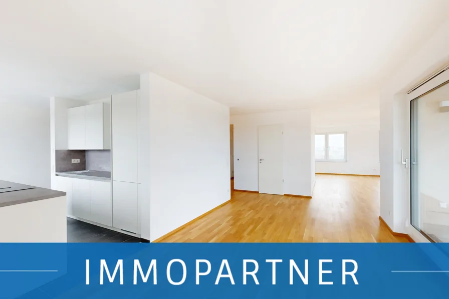 Wohnbereich  - Wohnung mieten in Erlangen - IMMOPARTNER - ERSTBEZUG! Traumhafte Penthouse-Wohnung in der obersten Etage!