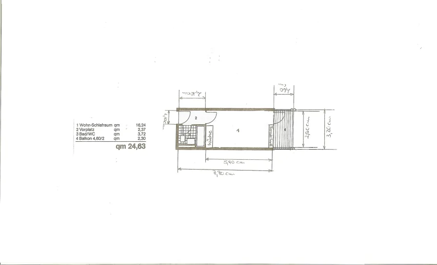 Grundriss, ca. Maßangaben