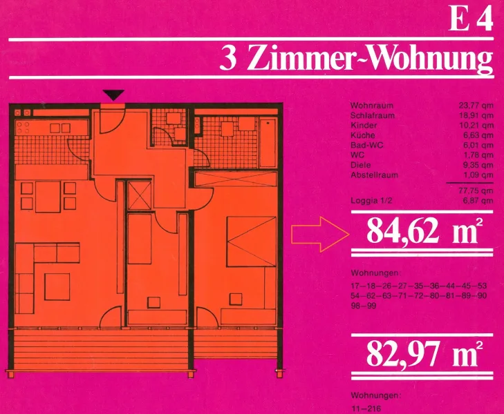 Grundriss mit m² Angaben