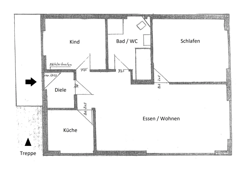 Grundriss 3 Zimmer