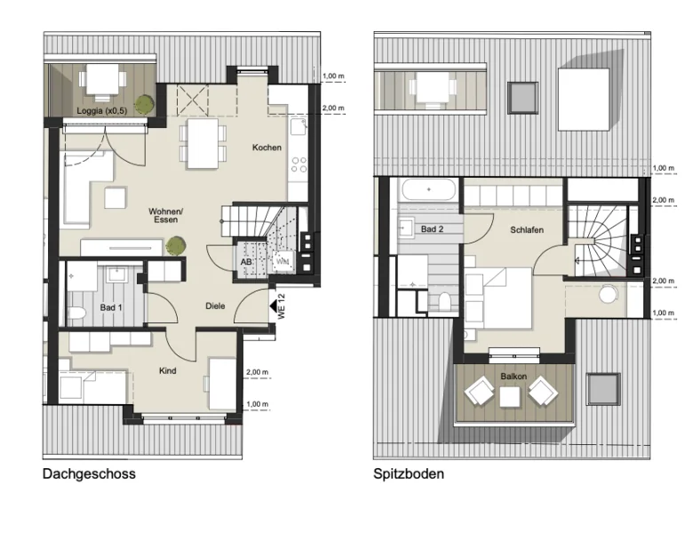 Grundriss 3-Zimmer