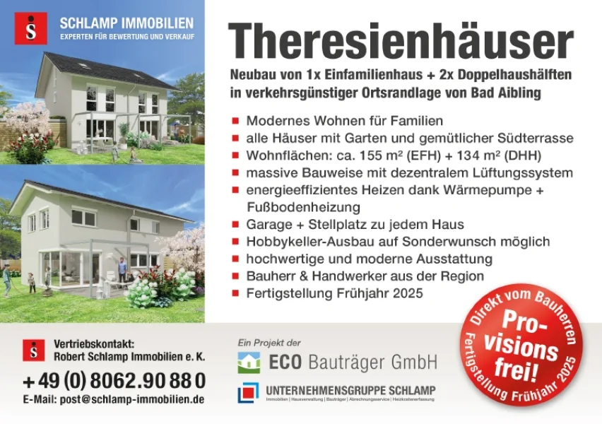 Titelbild - Zinshaus/Renditeobjekt kaufen in Bad Aibling - Ein ganzes Quartier als Ihr Familienzuhause- Die Theresienhäuser in Bad Aibling - KfW 40 Standard