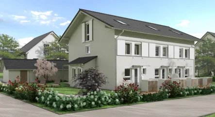 Außenansicht - Haus kaufen in Brannenburg - Eco Lebensräume Wendelstein 1 - stilvolle Neubau KfW 40 Reihenhäuser