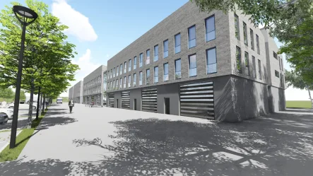 Nordansicht - Büro/Praxis mieten in Gablingen - Neubau in Gablingen: 214 m² Büroflächen mit 158 m² Lager-/Werkstattflächen