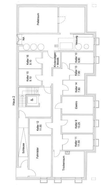 Grundrissplan Keller (Kellerabteil Nr 13)