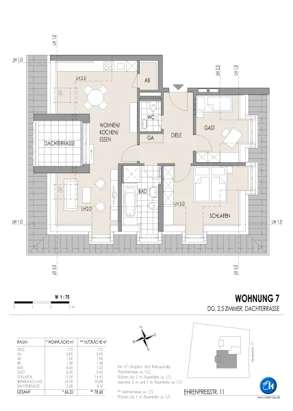 Grundriss Wohnung 7