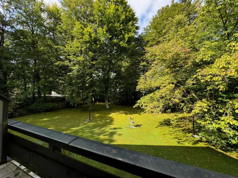 Blick Balkon Wohnzimmer - Wohnung kaufen in München - NEU: Menterschwaige. Unweit des Isarhochufers. Charmante, tageslichtverwöhnte Wohnung.