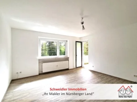 Wohnen/Essen - Wohnung kaufen in Röthenbach - 3 Räume plus Einbauküche, Wannenbad und Sonnenloggia, schick renoviert, in Röthenbach a.d. Pegnitz