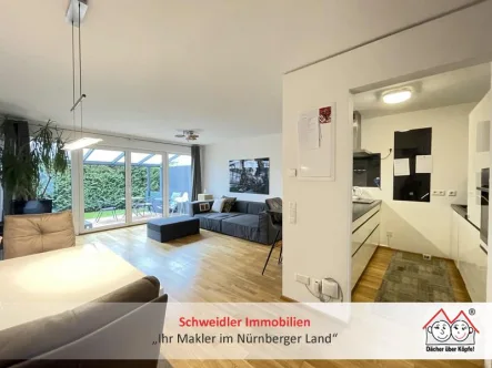 Wohnbereich - Wohnung mieten in Nürnberg - Wohnen all-inclusive! Modernes Townhouse in ruhiger Lage von Nürnberg, Nähe Wöhrder See