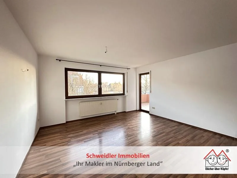 Wohnzimmer - Wohnung mieten in Lauf - Schöne 3-Zimmer-Wohnung mit Balkon und TG-Stellplatz in Lauf links zur Miete