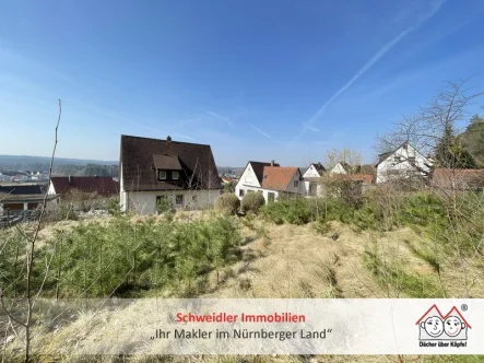 Grudstück Bild 1 - Grundstück kaufen in Lauf - Blick ins Land – Naturnahes Baugrundstück mit Abriss in beliebter Lage am Laufer Kunigundenberg