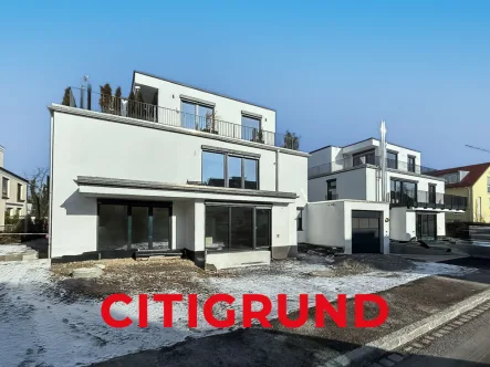 Außenansicht I Aufnahmen aus der Bauphase - Wohnung mieten in München - Obermenzing - Großzügige Maisonette mit sonniger Südterrasse und eigenem Garten – Erstbezug!