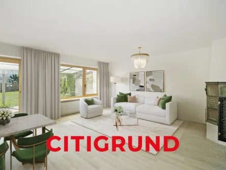 Visualisierung Wohn-/Esszimmer - Haus kaufen in Emmering - Emmering bei Fürstenfeldbruck - Sehr gepflegtes  RMH mit viel Platz für die Familie & ruhigem Garten