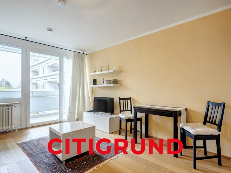 Wohn-/Schlafzimmer - Wohnung mieten in München - Laim - Helles, möbliertes Apartment mit sonnigem Westbalkon - Ab sofort beziehbar!