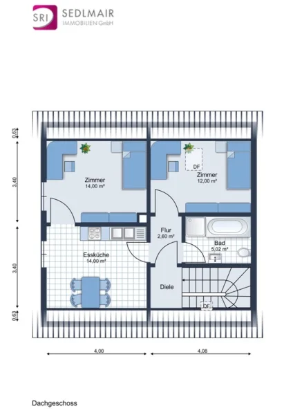 Dachgeschoss-Plan