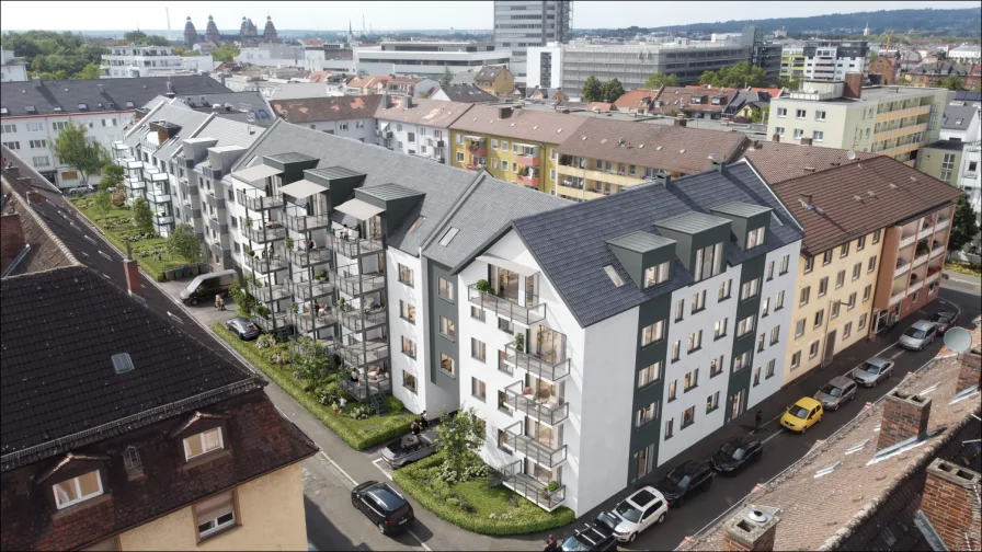 Visualisierung - Wohnung kaufen in Aschaffenburg - *MEZZO* Nachhaltiges Wohnen mitten in der Stadt - 3 Zimmer Wohnung mit Balkon.