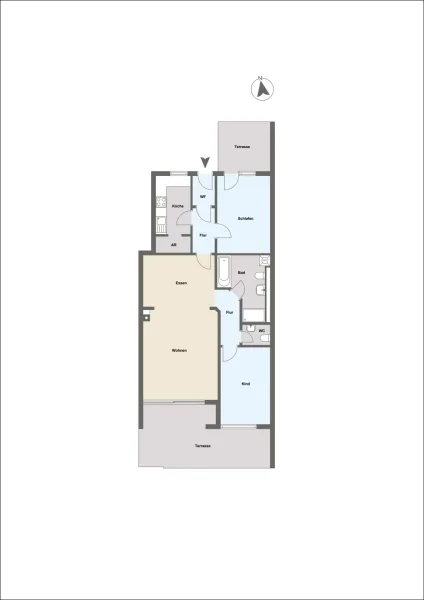 8 - Wohnung kaufen in Mainaschaff - *M19* Stilvolle 3 Zimmer Wohnung mit zwei Terrassenbereichen