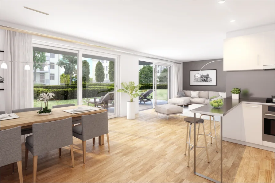  - Wohnung kaufen in Niedernberg - Nachhaltiges Wohnen in Niedernberg - Exklusive 4-Zimmer Wohnung mit Terrasse und Gartenanteil