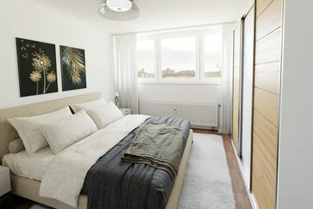 Einrichtungsbeispiel Schlafzimmer - Wohnung kaufen in Ingolstadt - Bezugsfrei: 3-Zimmer-Wohnung in Audinähe!