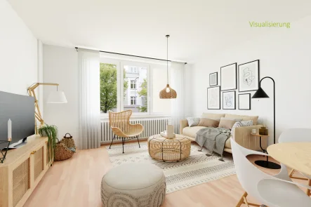 Visualisierung mögl. Wohnen - Wohnung kaufen in München - Einzigartige Gelegenheit: Büro-/Wohneinheit mit möglicher Wohnnutzung nahe Rotkreuzplatz