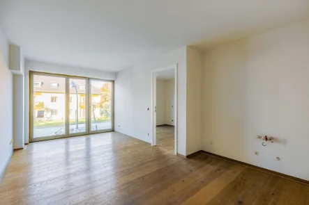 Wohn- Essbereich - Beispiel - Wohnung kaufen in München - CHIC // 2-Zimmer mit Gartenanteil im Herzen von Harlaching - Neubau/Erstbezug