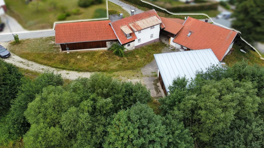 Blick auf das Anwesen - Haus kaufen in Lindberg - Sacherl / Resthof in Lindberg bei Zwiesel