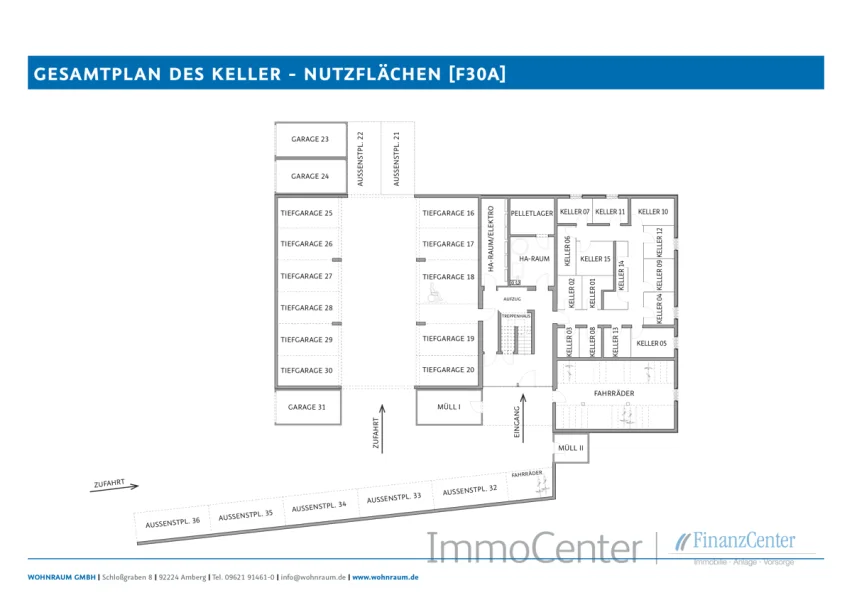 GESAMTPLAN KELLER UND STELLPLÄTZE