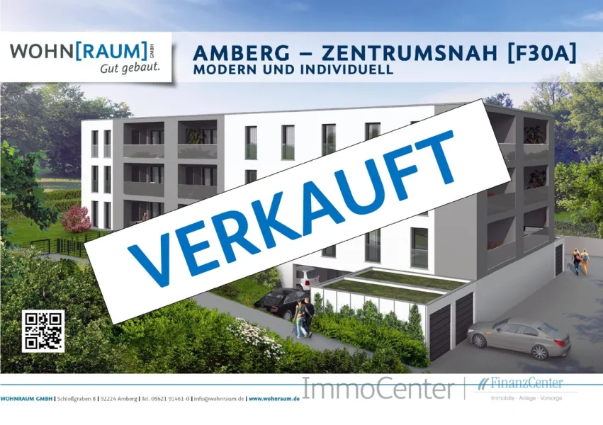 Verkauft [F30A] - Wohnung kaufen in Amberg - AMBERG - ZENTRUMSNAH [F30A] - barrierefrei, energieeffzient -  modern und individuell - Bezugsfertig bereits im März 2025