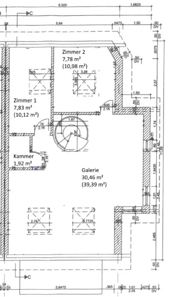 Grundriss Dachgeschoss (Wohnung 2)