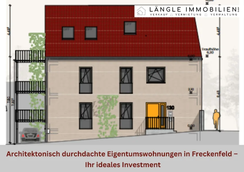 Ansicht - Wohnung kaufen in Freckenfeld - Architektonisch durchdachte Eigentumswohnungen in Freckenfeld – Ihr ideales Investment