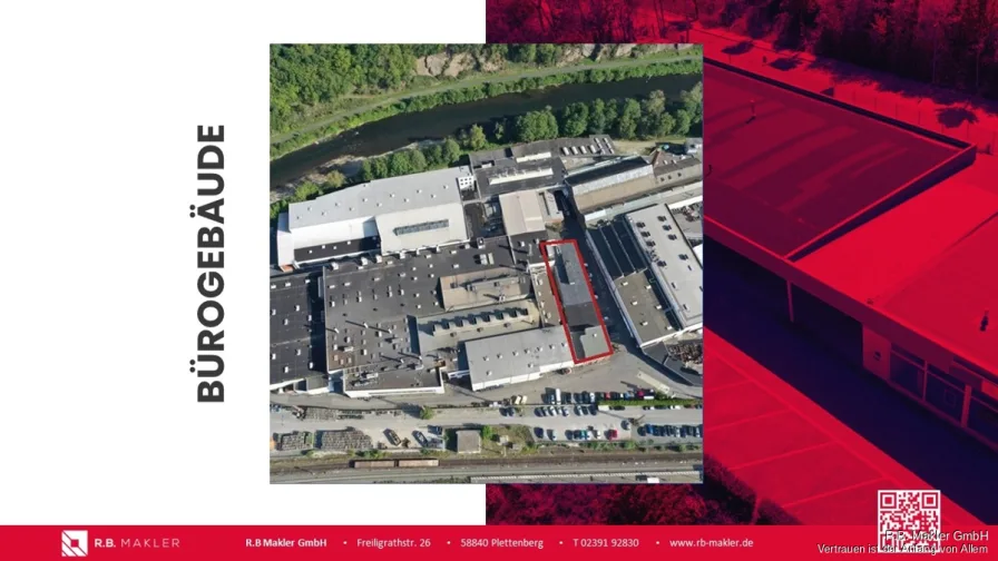 R.B. Makler - Büro/Praxis mieten in Werdohl - R.B. Makler: Büroräumlichkeiten mit einer Fläche von ca. 1.600 m² in Werdohl