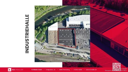 R.B. Makler - Halle/Lager/Produktion mieten in Werdohl - R.B. Makler: Industriehalle in Werdohl mit Sozial- und Bürotrakt
