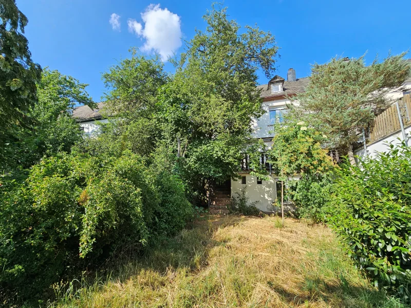 Rückseite mit eingewachsenem Garten