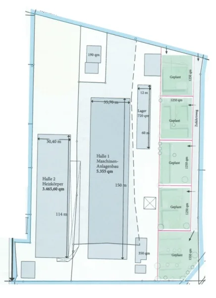 Bild/Grundriss 1 - Halle/Lager/Produktion mieten in Regenstauf - 03_VH3145a Halle in einem Gewerbegebiet, teilbar ab ca. 1000 m² / Regenstauf