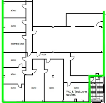 Bild/Grundriss 1 - Büro/Praxis mieten in Barbing - 12_VB2613VH Neuwertiges, flexibel aufteilbares Büro mit guter Verkehrsanbindung / Gemeinde Barbing