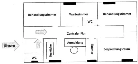 Bild/Grundriss 1 - Büro/Praxis mieten in Regensburg - 12_VB3809 Praxis- und Büroräume / Regensburg - Nord