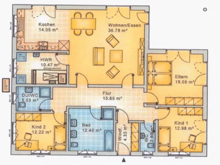 Bild/Grundriss 1 - Haus kaufen in Schmidmühlen - 05_RH490 Neubau von Einfamilienhäusern im Nato-Model / ca. 15 km westlich Schwandorf