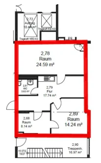 Bild/Grundriss 1 - Büro/Praxis mieten in Regensburg - 16_VB3560b Provisionsfreie, barrierefreie Büro- oder Praxisflächen in zentraler Lage / Regensburg - Zentrum