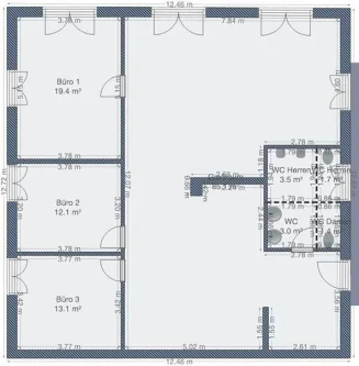 Bild/Grundriss 1 - Büro/Praxis mieten in Regensburg - 17_VB3737VH Büroetage in einem modernen Gewerbeanwesen / nördliche Stadtgrenze von Regensburg