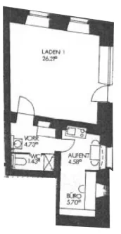 Bild/Grundriss 1 - Gastgewerbe/Hotel kaufen in Regensburg - 12_IB3848a Helle Laden- oder Gastrofläche in denkmalgeschütztem Gebäude / Regensburg - Altstadt