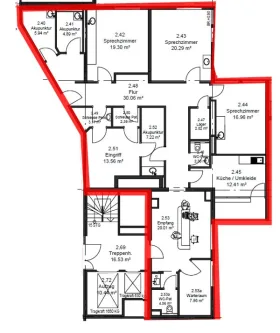 Bild/Grundriss 1 - Büro/Praxis mieten in Regensburg - 29_VB3560m Provisionsfreie, zentral gelegene Büro- oder Praxisfläche / Regensburg - Zentrum