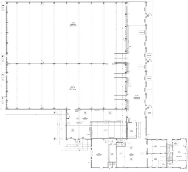 Bild/Grundriss 1 - Halle/Lager/Produktion mieten in Ansbach - 20_VH3869 Provisionsfreies Gewerbeanwesen mit Tiefkühlhalle, Büroanbau und Freifläche / Ansbach