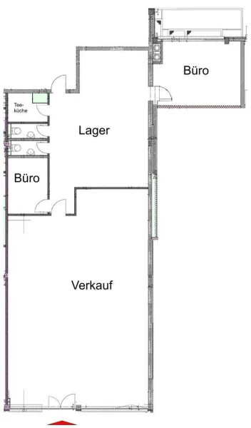 Bild/Grundriss 1 - Laden/Einzelhandel mieten in Regensburg - 29_VL2284a Exklusive Gewerbefläche für Verkauf, Ausstellung oder Gastro / Regensburg - Nordost