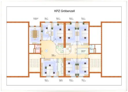 Aufteilung Büroräume - Büro/Praxis mieten in Gröbenzell - Büroräume im Gewerbegebiet Gröbenzell.